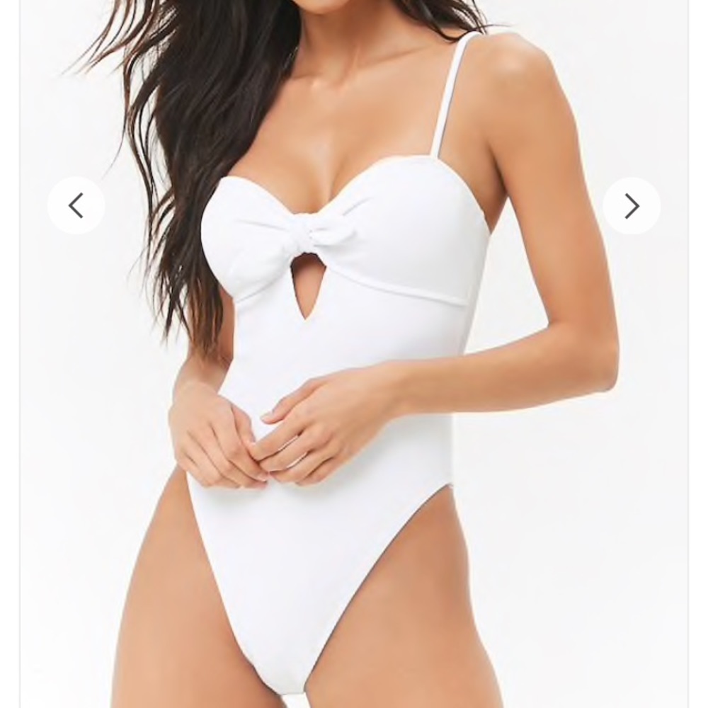 White Forever 21 one piece swim